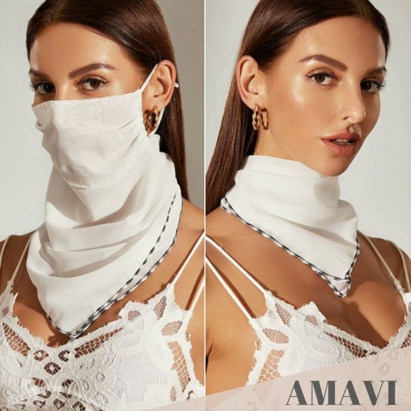 Boutique Accessories - FACE MASK PALOMA #4— WHITE FACE MASK